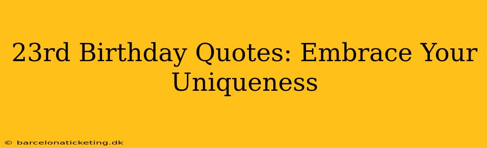 23rd Birthday Quotes: Embrace Your Uniqueness