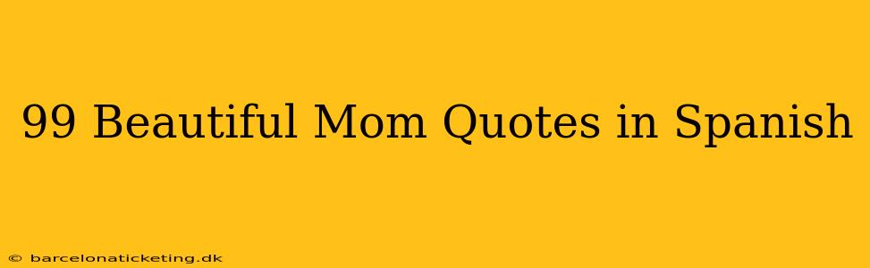 99 Beautiful Mom Quotes in Spanish