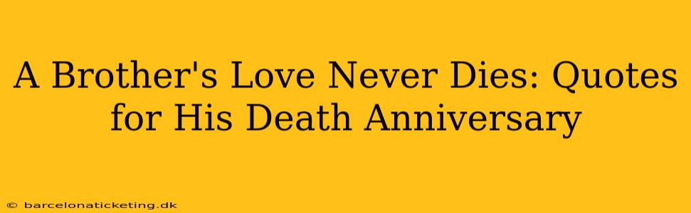 A Brother's Love Never Dies: Quotes for His Death Anniversary