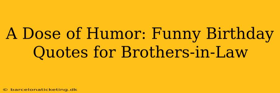A Dose of Humor: Funny Birthday Quotes for Brothers-in-Law