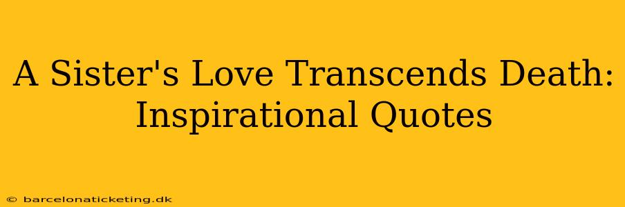 A Sister's Love Transcends Death: Inspirational Quotes