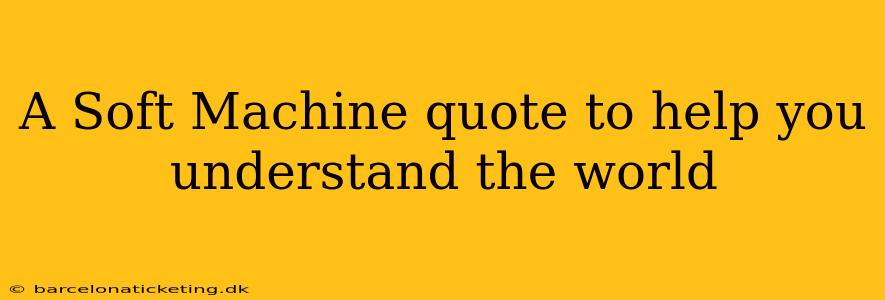A Soft Machine quote to help you understand the world