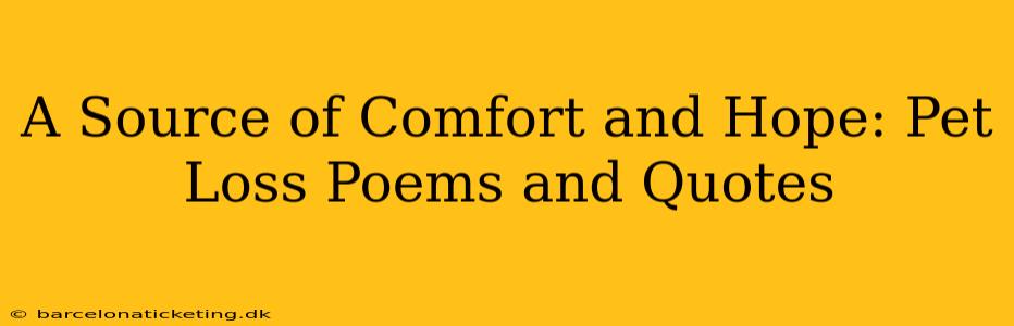 A Source of Comfort and Hope: Pet Loss Poems and Quotes