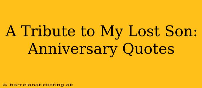 A Tribute to My Lost Son: Anniversary Quotes