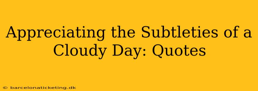 Appreciating the Subtleties of a Cloudy Day: Quotes