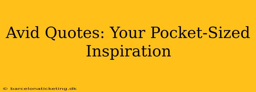 Avid Quotes: Your Pocket-Sized Inspiration