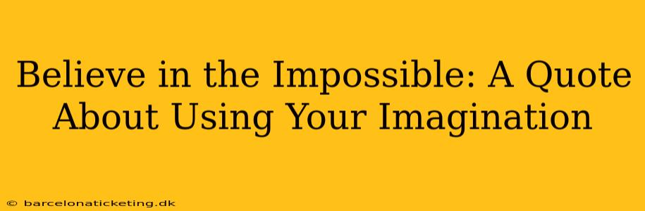 Believe in the Impossible: A Quote About Using Your Imagination