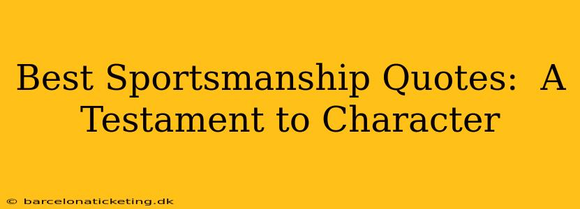 Best Sportsmanship Quotes:  A Testament to Character