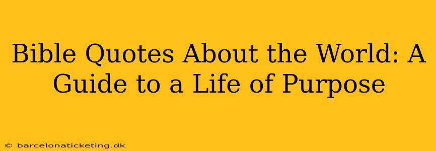 Bible Quotes About the World: A Guide to a Life of Purpose