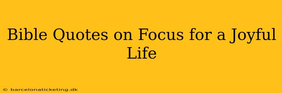 Bible Quotes on Focus for a Joyful Life