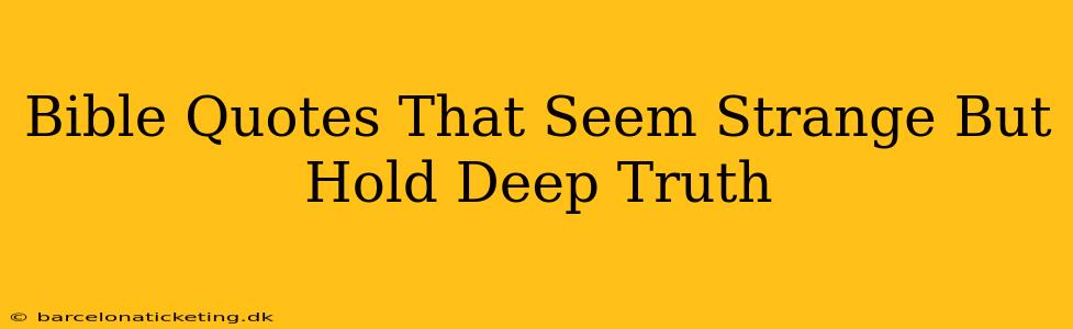 Bible Quotes That Seem Strange But Hold Deep Truth