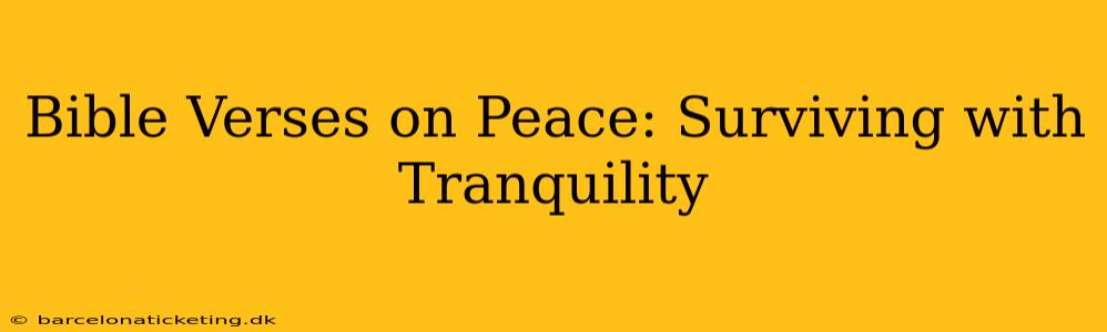 Bible Verses on Peace: Surviving with Tranquility
