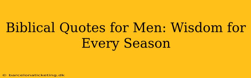 Biblical Quotes for Men: Wisdom for Every Season