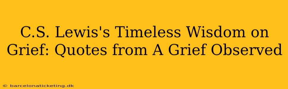 C.S. Lewis's Timeless Wisdom on Grief: Quotes from A Grief Observed