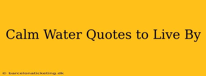 Calm Water Quotes to Live By