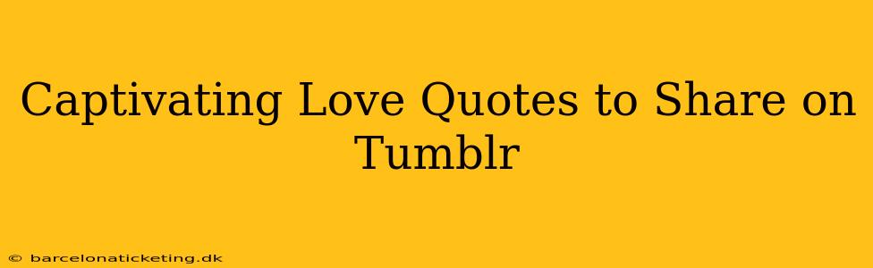 Captivating Love Quotes to Share on Tumblr