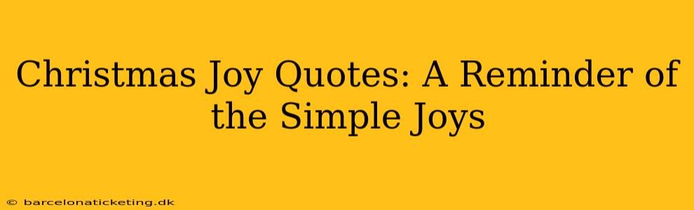 Christmas Joy Quotes: A Reminder of the Simple Joys