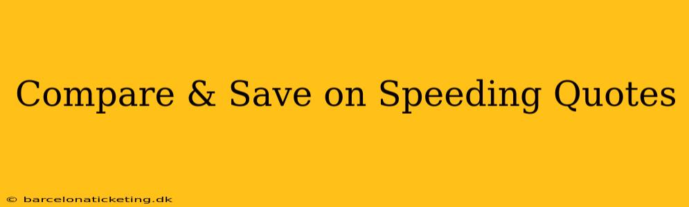 Compare & Save on Speeding Quotes