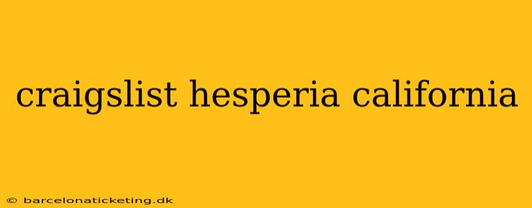 craigslist hesperia california