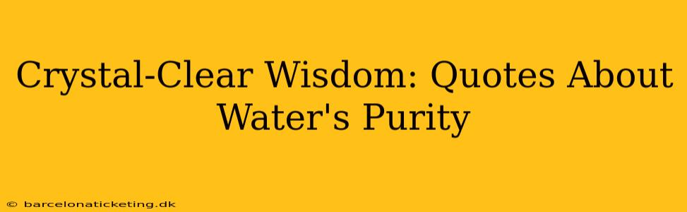 Crystal-Clear Wisdom: Quotes About Water's Purity