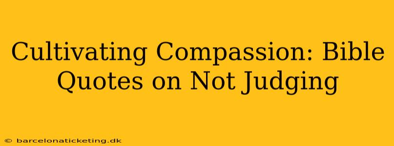 Cultivating Compassion: Bible Quotes on Not Judging