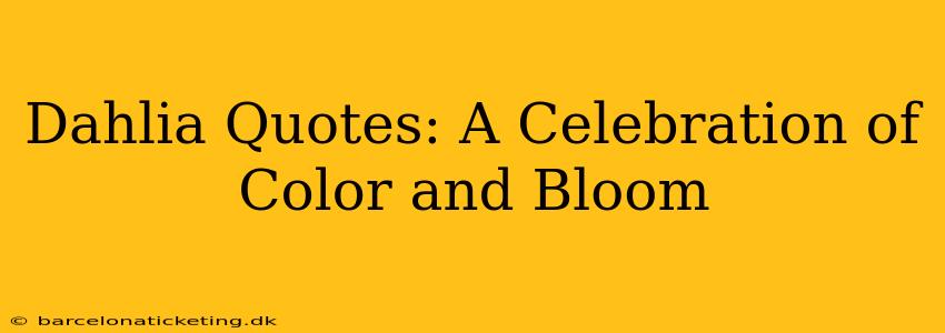 Dahlia Quotes: A Celebration of Color and Bloom