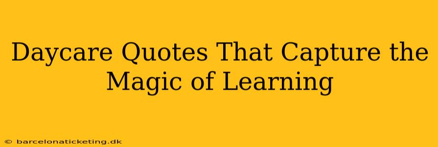 Daycare Quotes That Capture the Magic of Learning