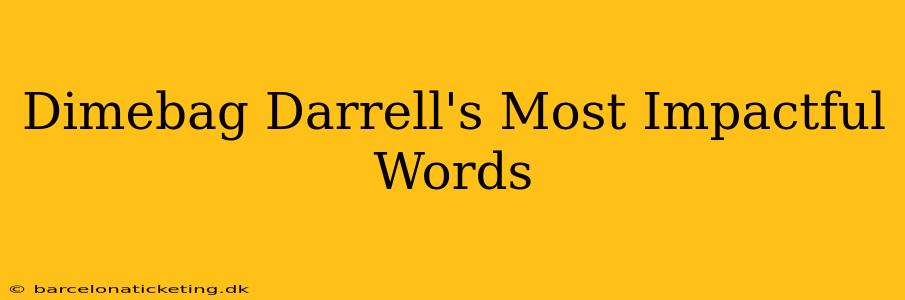 Dimebag Darrell's Most Impactful Words