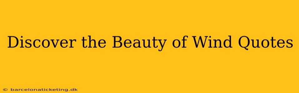 Discover the Beauty of Wind Quotes