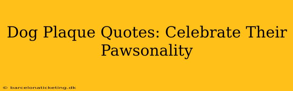 Dog Plaque Quotes: Celebrate Their Pawsonality