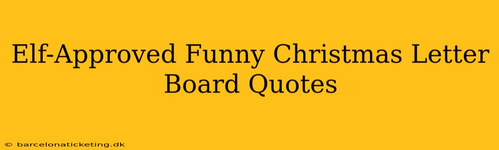 Elf-Approved Funny Christmas Letter Board Quotes
