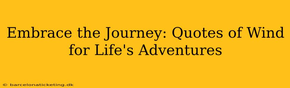 Embrace the Journey: Quotes of Wind for Life's Adventures