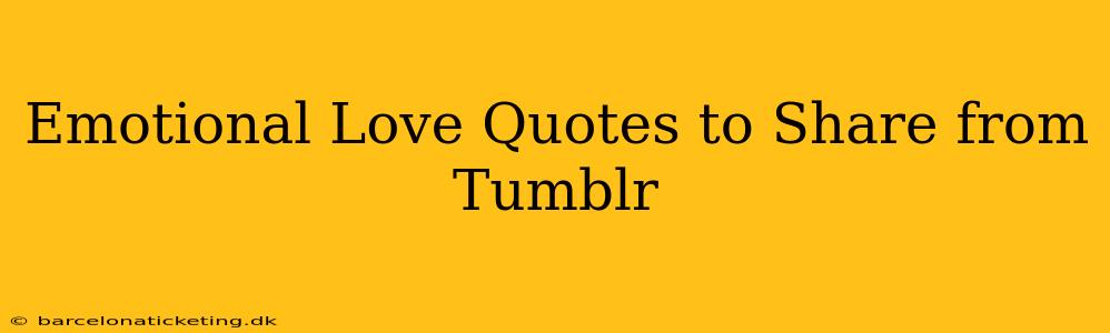 Emotional Love Quotes to Share from Tumblr