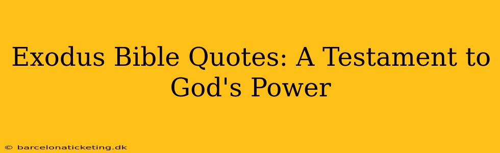 Exodus Bible Quotes: A Testament to God's Power
