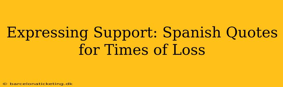 Expressing Support: Spanish Quotes for Times of Loss