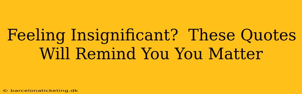 Feeling Insignificant?  These Quotes Will Remind You You Matter