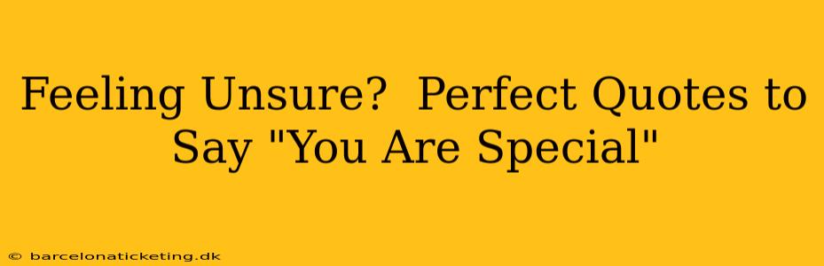 Feeling Unsure?  Perfect Quotes to Say "You Are Special"