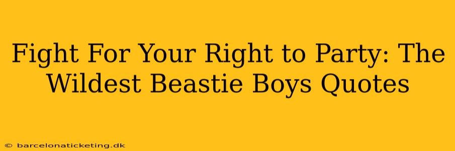 Fight For Your Right to Party: The Wildest Beastie Boys Quotes