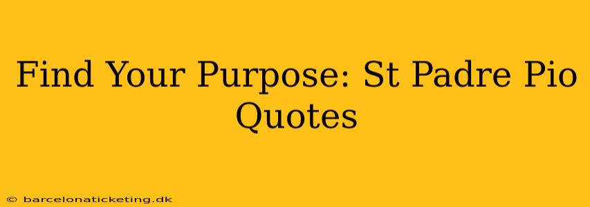Find Your Purpose: St Padre Pio Quotes