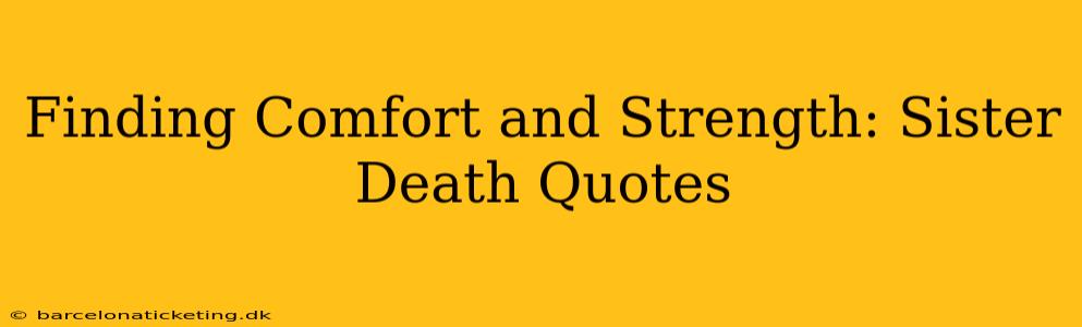 Finding Comfort and Strength: Sister Death Quotes