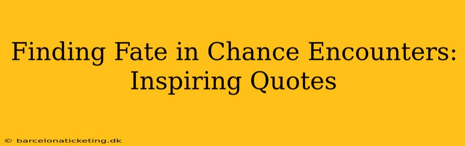 Finding Fate in Chance Encounters: Inspiring Quotes