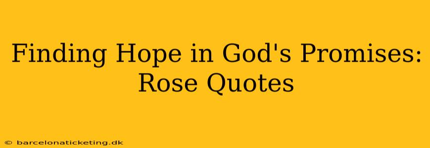 Finding Hope in God's Promises: Rose Quotes