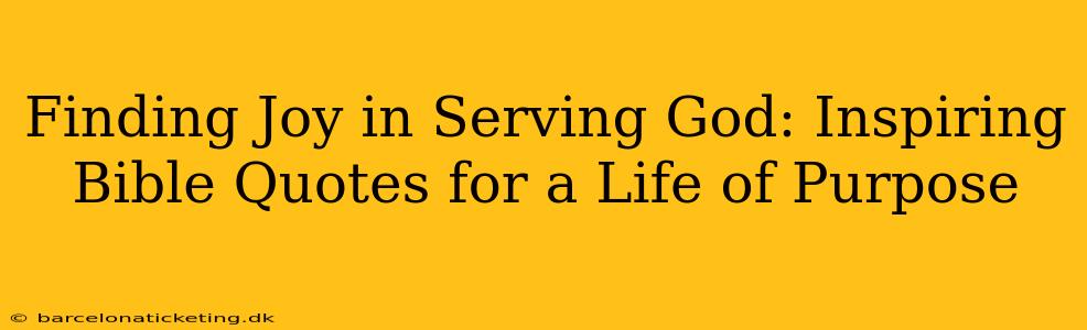 Finding Joy in Serving God: Inspiring Bible Quotes for a Life of Purpose