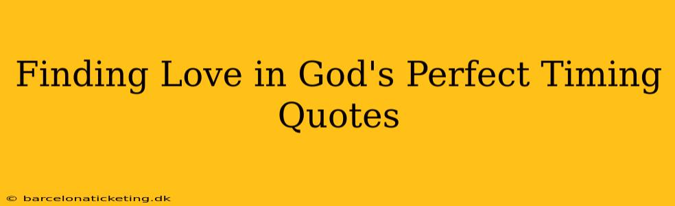Finding Love in God's Perfect Timing Quotes
