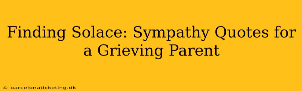 Finding Solace: Sympathy Quotes for a Grieving Parent