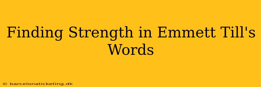 Finding Strength in Emmett Till's Words
