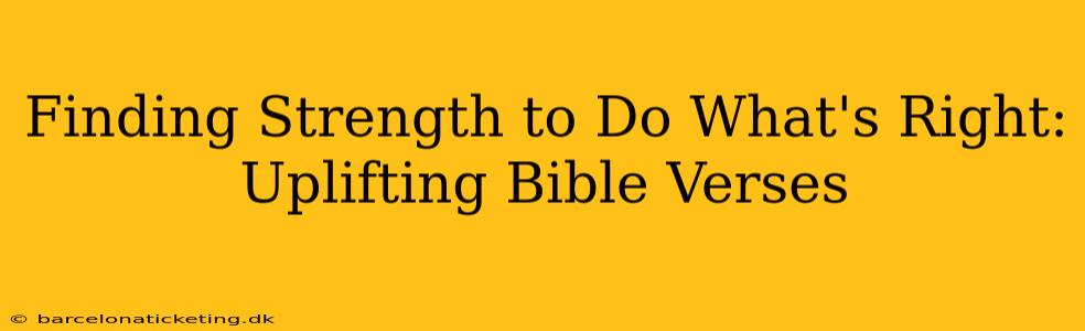 Finding Strength to Do What's Right: Uplifting Bible Verses