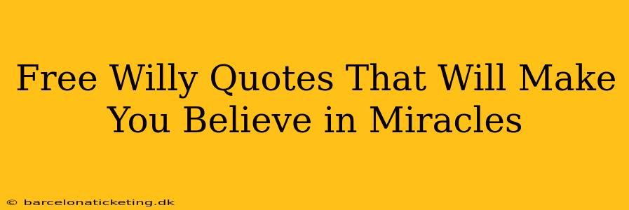 Free Willy Quotes That Will Make You Believe in Miracles