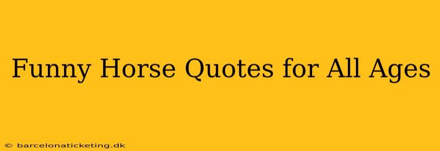 Funny Horse Quotes for All Ages