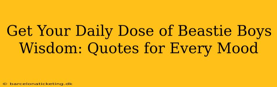 Get Your Daily Dose of Beastie Boys Wisdom: Quotes for Every Mood